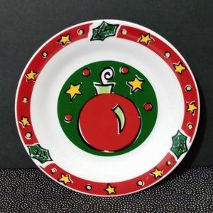 Gibson Christmas Treasures Red Ball SALAD/DESSERT